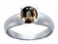Tommaso Design Round 6mm Genuine Smoky Quartz Ring