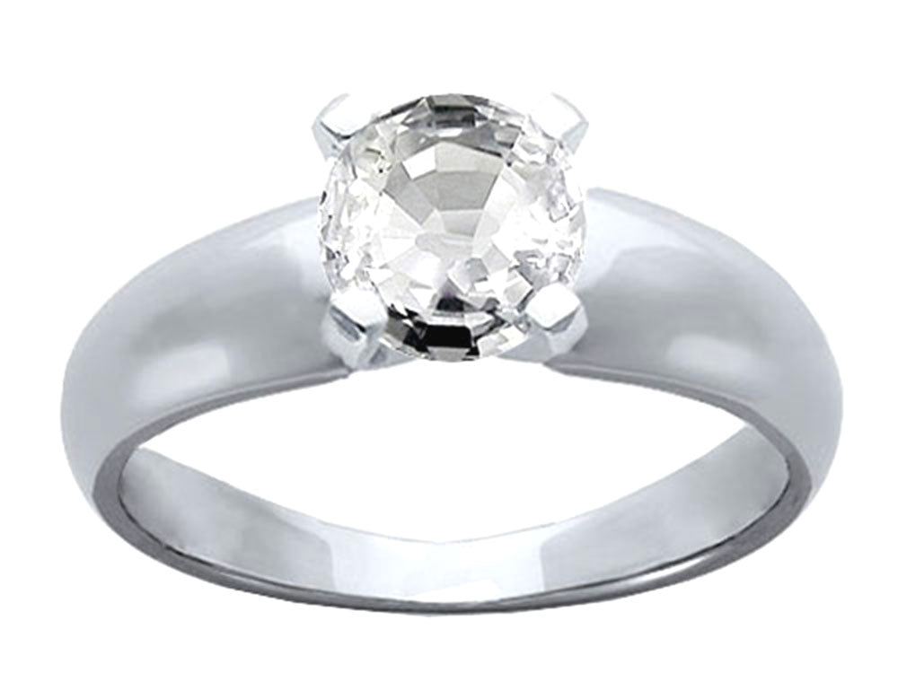 Tommaso Design Genuine White Topaz Ring