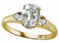 Tommaso Design Genuine White Topaz Ring