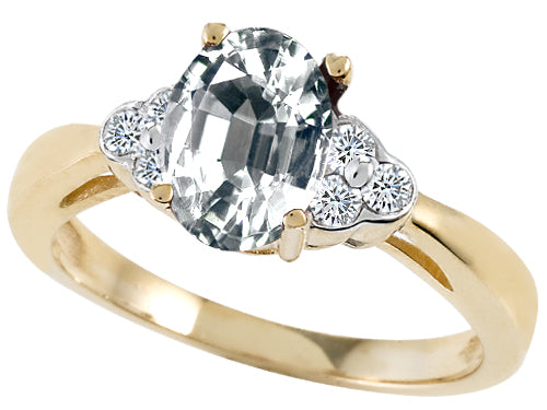 Tommaso Design Genuine White Topaz Ring