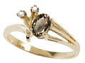 Tommaso Design Oval 6x4mm Genuine Smoky Quartz Ring