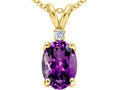 Tommaso Design Oval 8x6 mm Genuine Amethyst Pendant Necklace