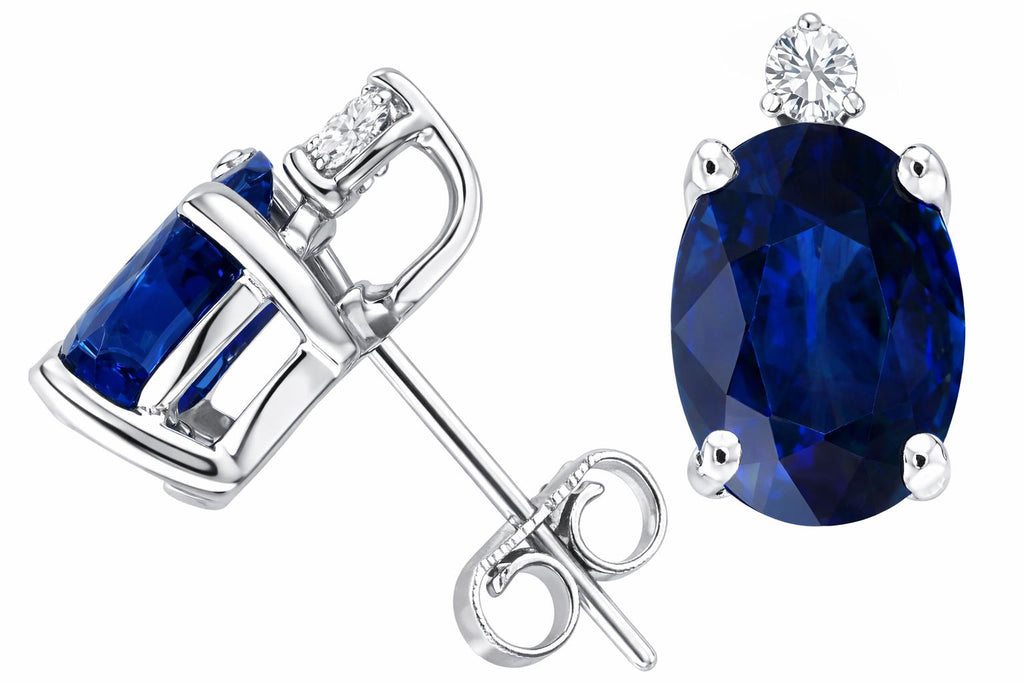 Tommaso Design Genuine Sapphire Earrings Studs
