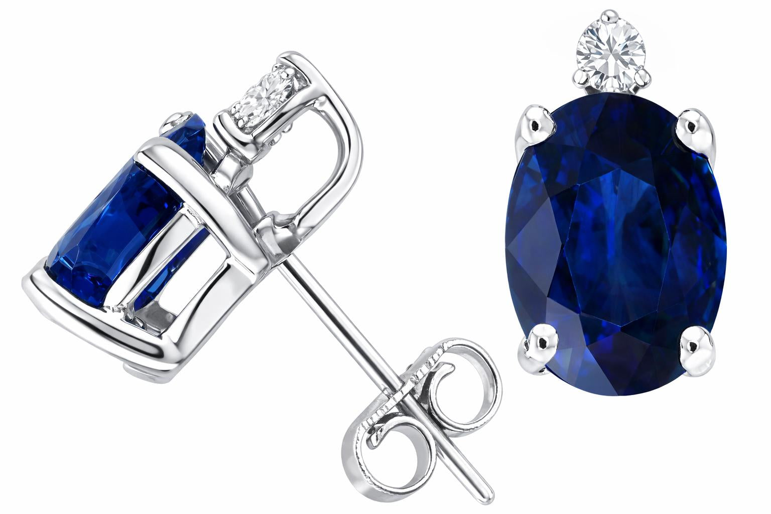 Star K Genuine Sapphire Earrings Studs
