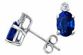 Tommaso Design Oval 6x4 mm Genuine Sapphire Earrings Studs