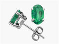 Tommaso Design Oval 6x4 mm Genuine Emerald Earrings Studs