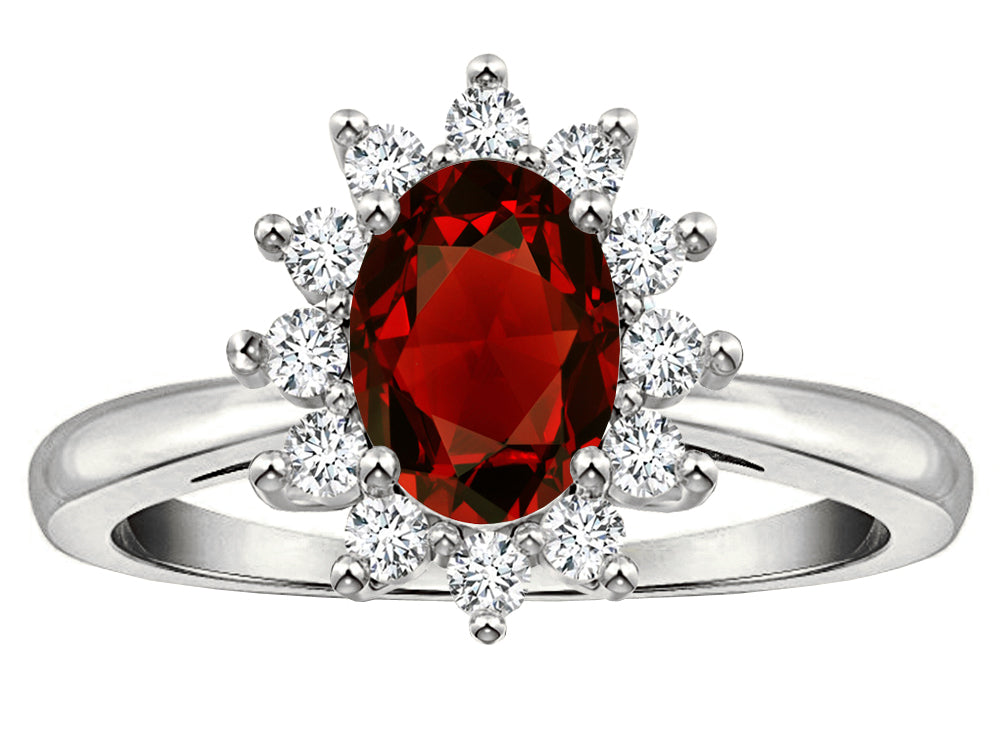 Tommaso Design Genuine Garnet Ring