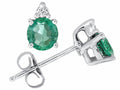 Tommaso Design Round 4.5 mm Genuine Emerald Earrings