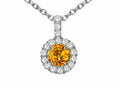 Tommaso Design Round 5 mm Genuine Yellow Sapphire Pendant Necklace