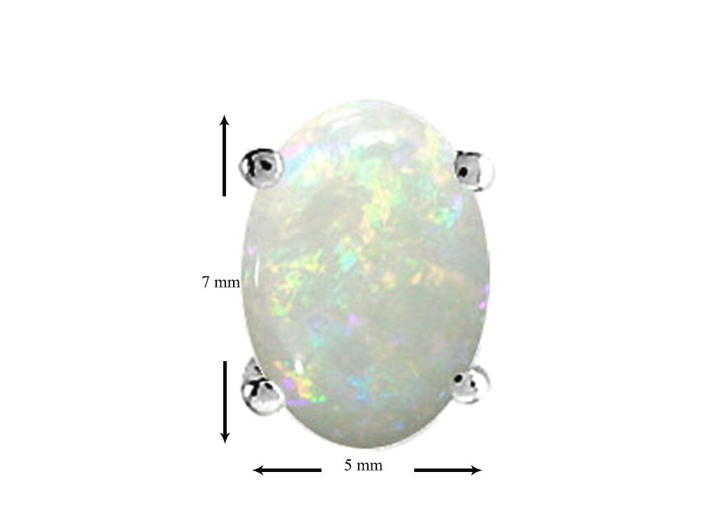 Tommaso Design Oval 7x5 mm Genuine Opal Earrings