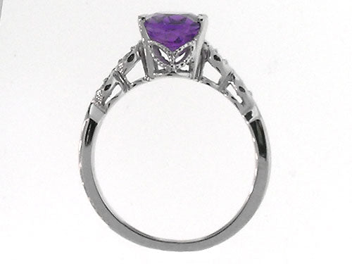Tommaso Design Oval 8x6 Genuine Amethyst Ring