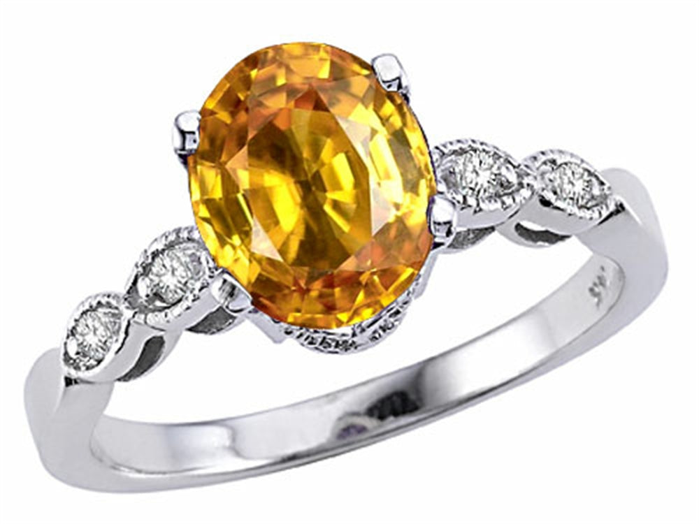 Tommaso Design Oval 8x6mm Genuine Citrine Ring