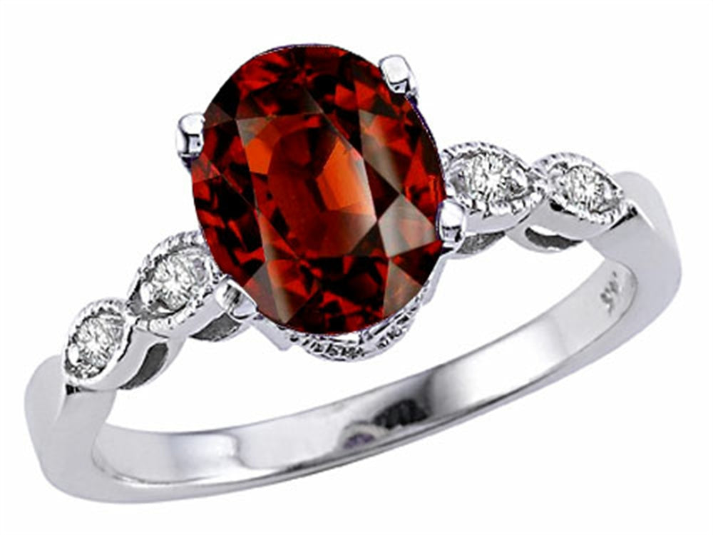 Tommaso Design Oval 8x6 Genuine Garnet Ring
