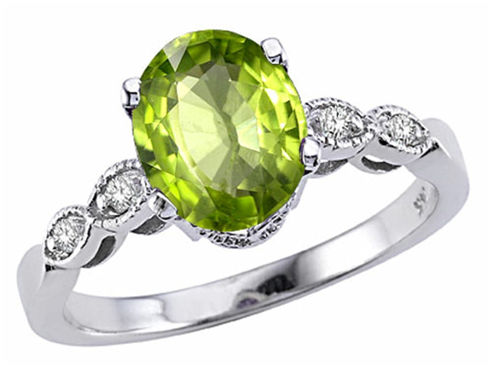 Tommaso Design Oval 8x6mm Genuine Peridot Ring