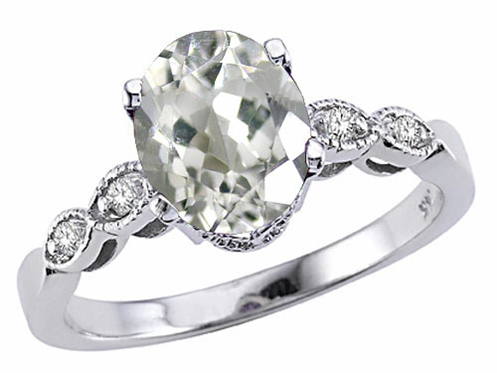 Tommaso Design 8x6 Genuine White Topaz Ring