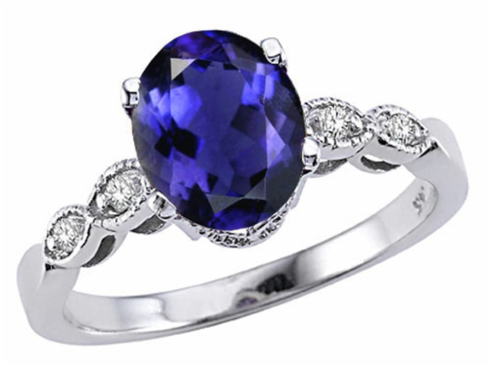 Tommaso Design Oval 8x6mm Genuine Iolite Ring