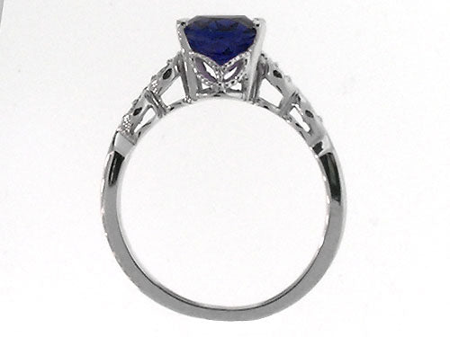 Tommaso Design Genuine 8x6 Sapphire Ring