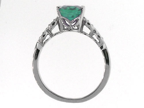 Tommaso Design Genuine 8x6 Emerald Ring
