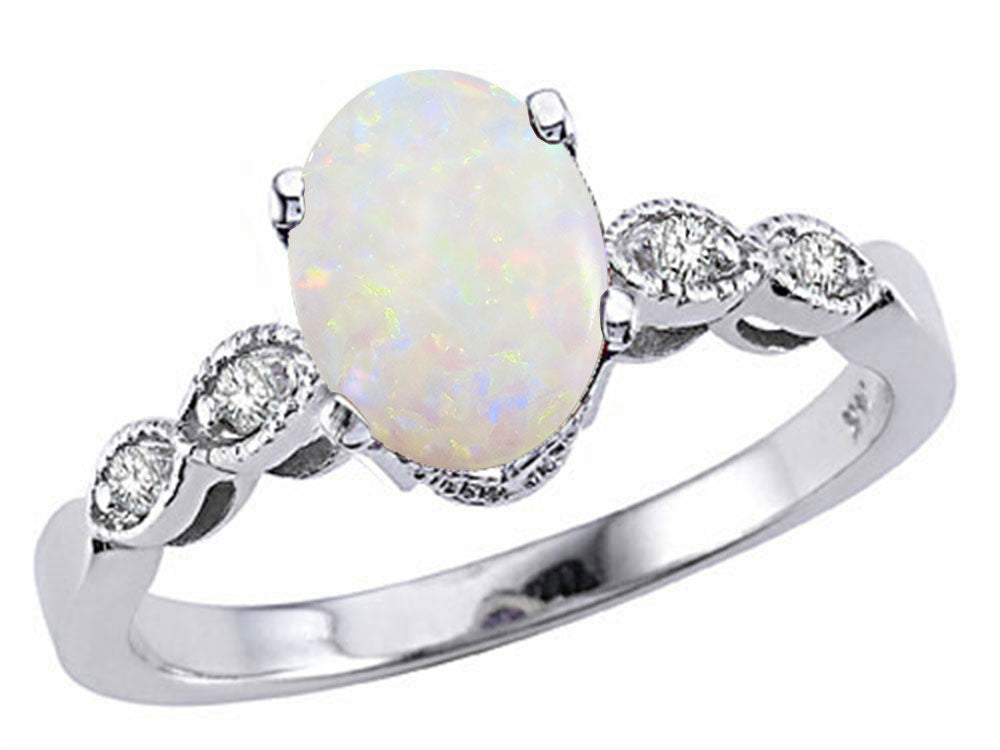 Tommaso Design Genuine 8x6 Opal Ring