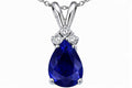 Star K Pear Shape 8x6mm Genuine Sapphire Pendant Necklace