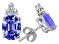 Tommaso Design Oval 7x5 mm Genuine Tanzanite Earrings