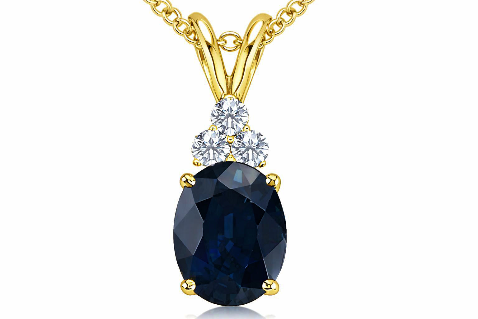 Star K Genuine Oval Sapphire Pendant Necklace