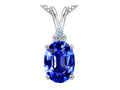 Tommaso Design Oval Simulated Tanzanite Pendant Necklace
