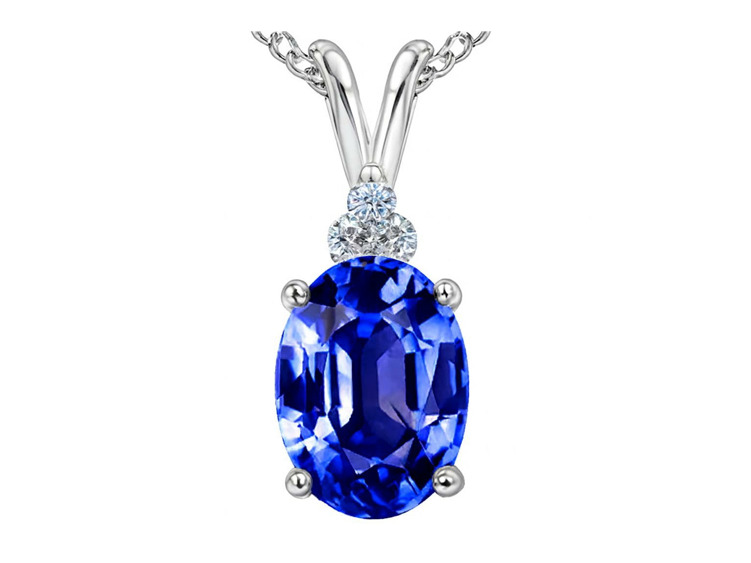 Tommaso Design™ Oval Simulated Tanzanite Pendant Necklace