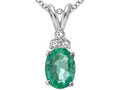 Tommaso Design Genuine Emerald Pendant Necklace