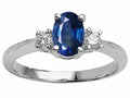 Tommaso Design Genuine Oval Sapphire Engagement Ring