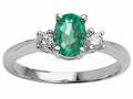 Tommaso Design Genuine Oval Emerald Engagement Ring