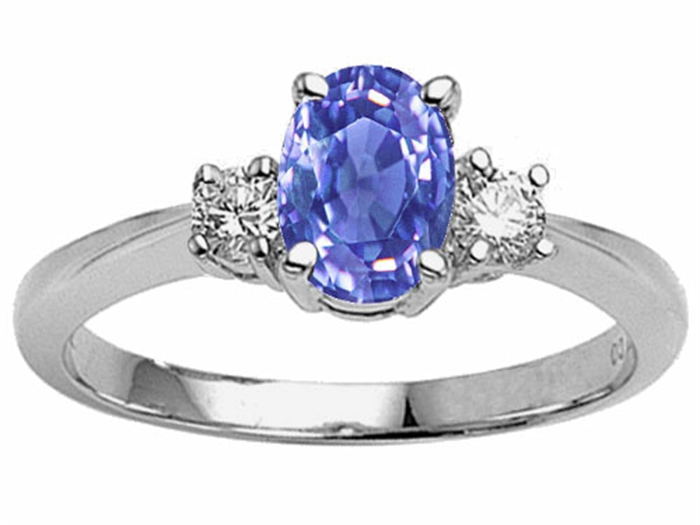 Tommaso Design Oval 7x5mm Genuine Tanzanite Engagement Ring
