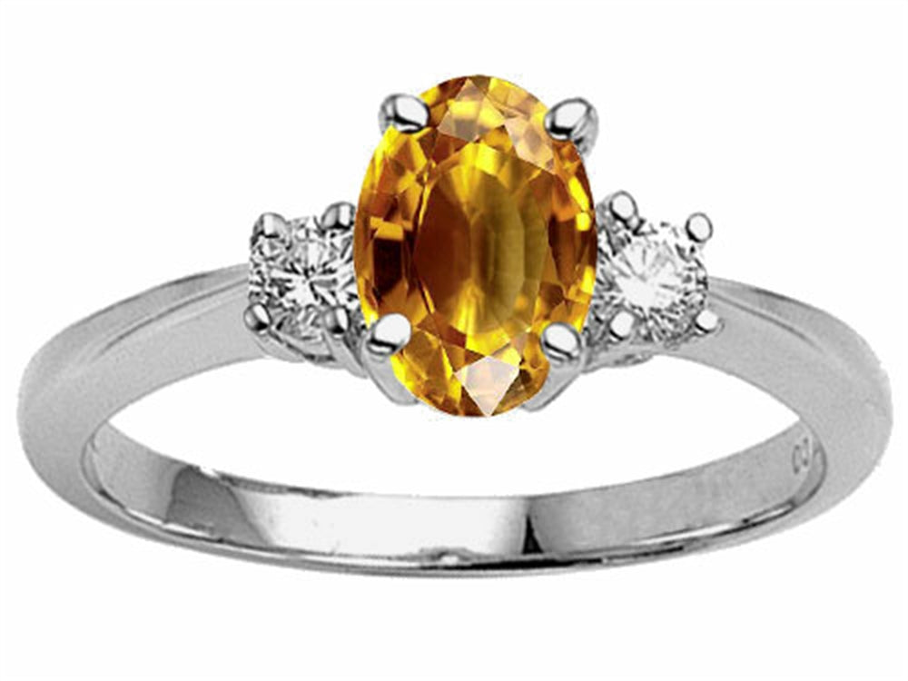 Tommaso Design Oval 9x7 mm Genuine Citrine Engagement Ring