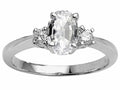 Tommaso Design 9x7 Oval Genuine White Topaz Engagement Ring