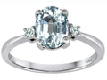 Tommaso Design 8x6mm Oval Genuine Aquamarine Engagement Ring