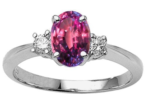 Tommaso Design Oval 9x7 mm Simulated Alexandrite Engagement Ring