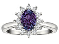 Tommaso Design Oval 7x5 mm Simulated Alexandrite Ring