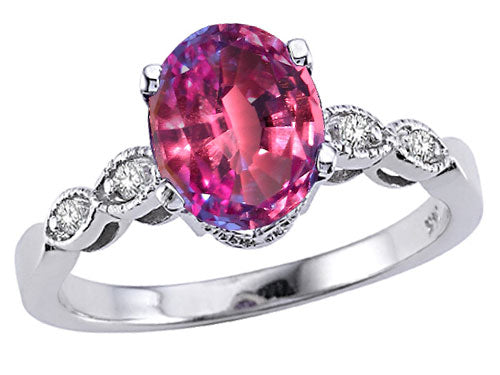Tommaso Design Oval 8x6mm Simulated Alexandrite Ring