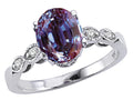 Tommaso Design Oval 8x6mm Simulated Alexandrite Ring