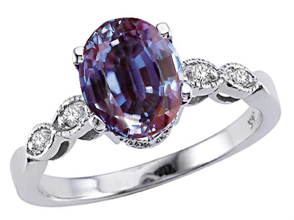 Tommaso Design Oval 8x6mm Simulated Alexandrite Ring