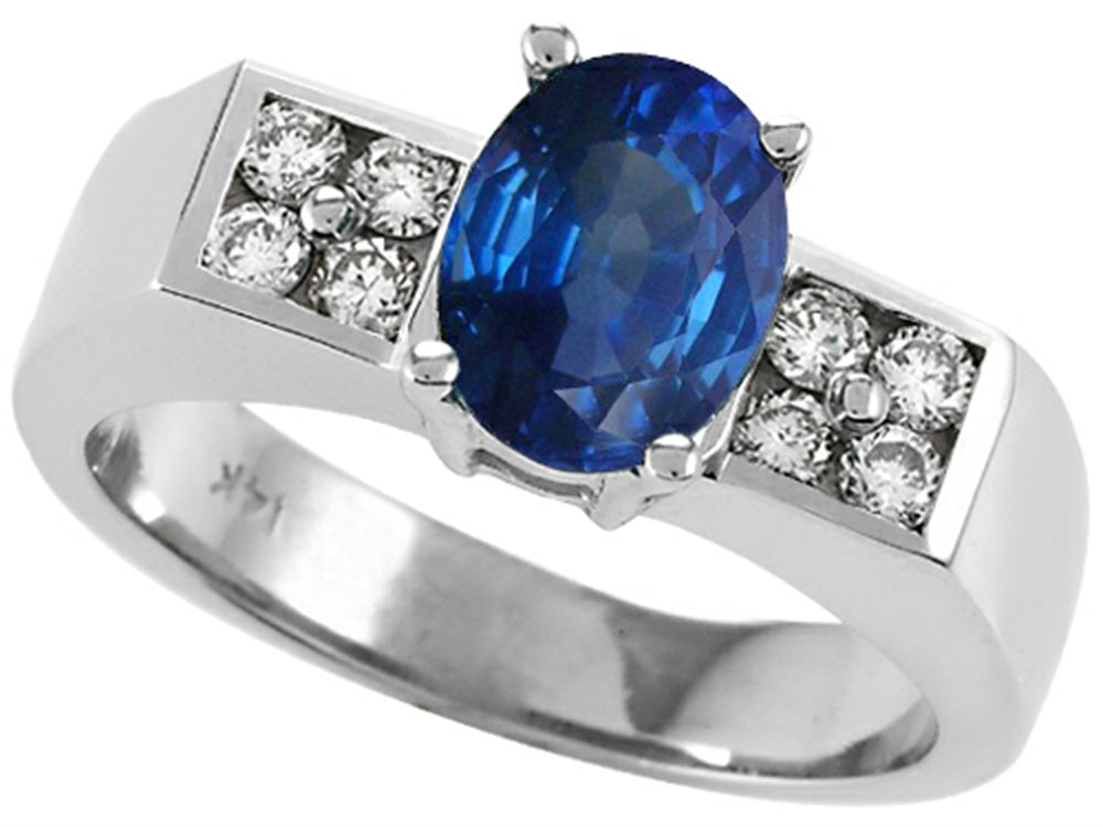 Tommaso Design Genuine Oval Sapphire Ring