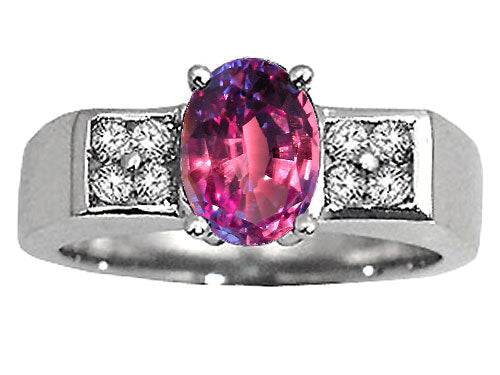 Tommaso Design Oval 8x6 mm Simulated Alexandrite And Ring
