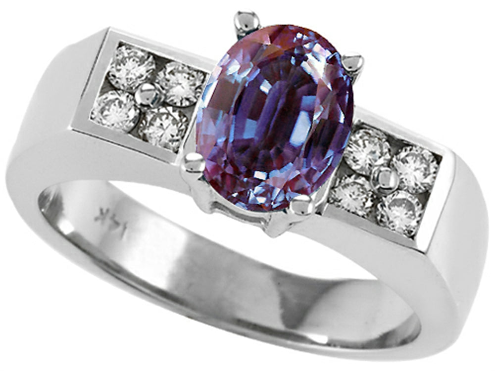 Tommaso Design Oval 8x6 mm Simulated Alexandrite And Ring