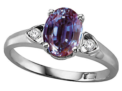 Tommaso Design Oval 8x6 mm Simulated Alexandrite Ring