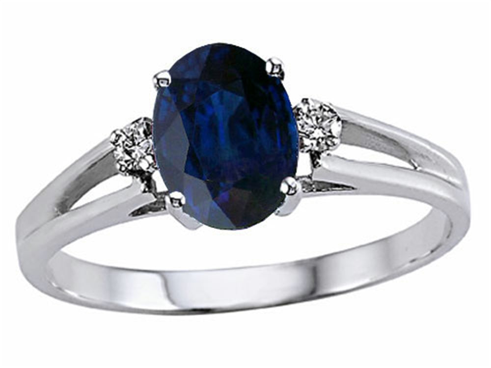 Tommaso Design Genuine Oval Sapphire Ring