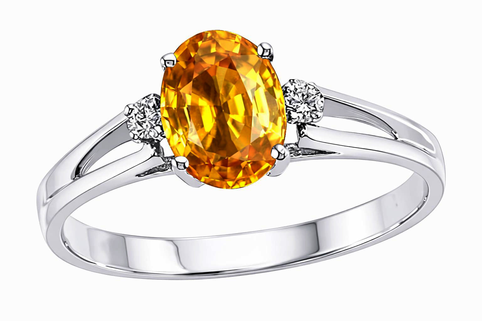 Star K Oval 7x5mm Genuine Yellow Sapphire Ring