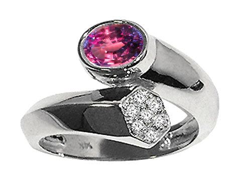 Tommaso Design Oval 7x5mm Simulated Alexandrite Ring