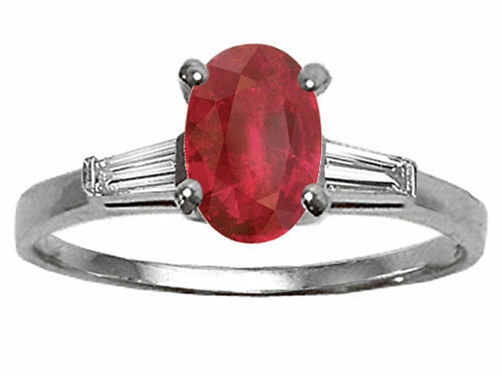 Tommaso Design Genuine Ruby and Diamond Engagement Ring