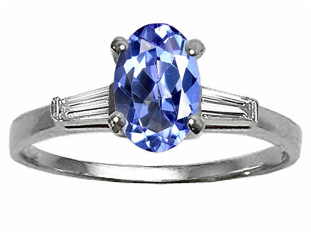 Tommaso Design Oval 7x5 mm Genuine Tanzanite Engagement Ring