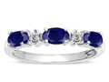 Tommaso Design Genuine Sapphire three stone oval band